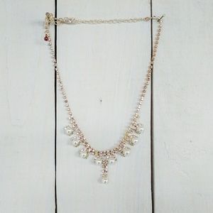 💎Pearl drop and rhinestone necklace💎